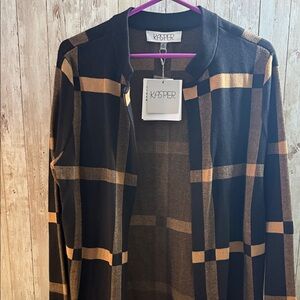 ✨KASPER Women's Black and Gold Plaid Blazer ✨